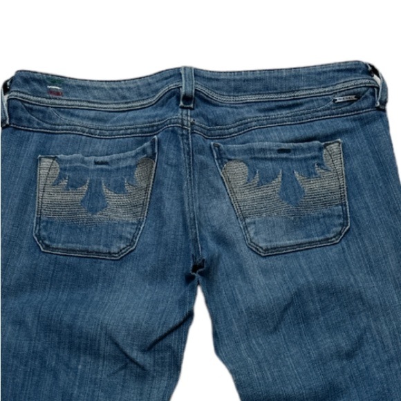 Diesel Lowky Italian Denim Jeans Straight Leg Metallic Embroidered Size W28 L32 - Picture 5 of 15